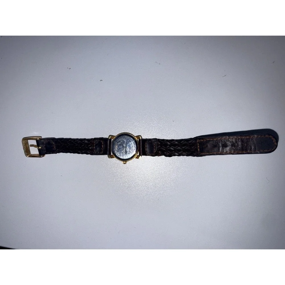 Eddie Bauer Women's Watch Braided Leather Band‎ Brown Needs New Battery